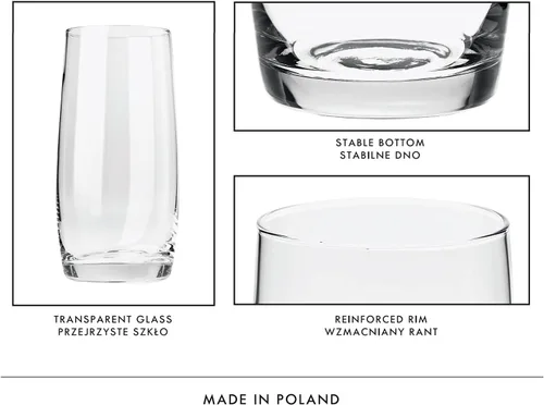 Vista 7 de Krosno Juego de 6 vasos de agua, 13.9 onzas, colección mezclada