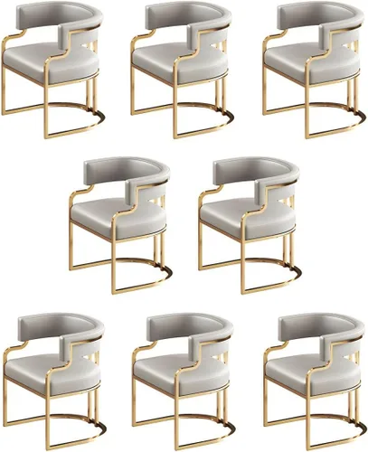 Vista 50 de Sillas de comedor de cocina para interiores, silla lateral tapizada para el hogar, silla con brazo de respaldo bajo, silla de comedor con piel