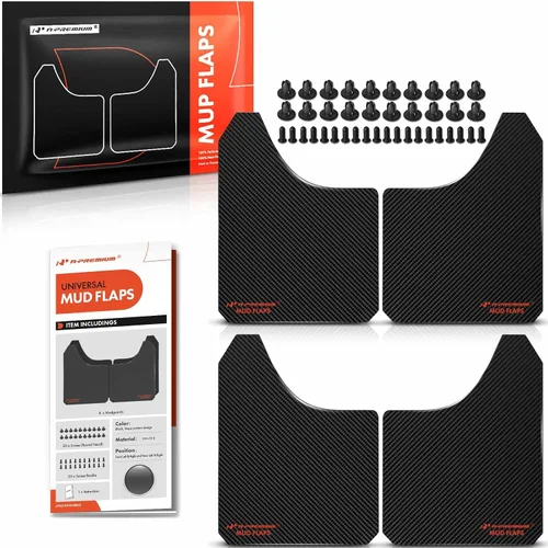 Vista 10 de A-Premium 2 unidades de protectores universales negros contra salpicaduras, aletas de barro, guardabarros, guardabarros, guardabarros, guardabarros