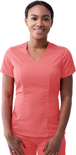 Vista 19 de Adar Pro Scrubs para mujer - Moderno cuello en V Manzana