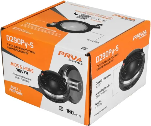 Vista 6 de PRV AUDIO D290Py-S 180 Watts 1" Pro Audio atornillado controlador de compresión 8 ohmios (individual)