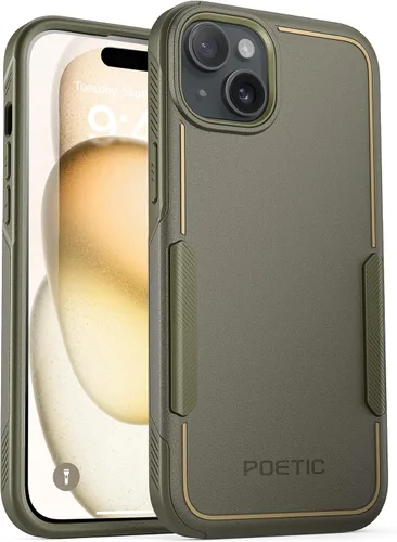 Vista 10 de Poetic Neon Series - Funda compatible con iPhone 15, doble capa, resistente, resistente, ligera, delgada, a prueba de golpes, protección contra Negro