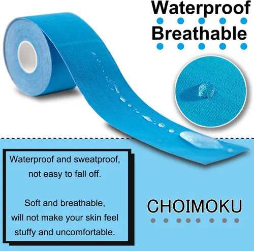 Vista 3 de 3 rollos de cinta impermeable sin cortar de 4 pulgadas, cinta atlética de 4 pulgadas, cinta atlética de 4 pulgadas, cinta de rodilla autoadhesiva