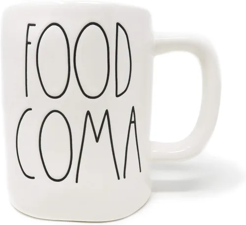 Vista 2 de Rae Dunn By Magenta Taza de té de café de cerámica LL de COMA de la comida con la edición limitada 2019 interior naranja