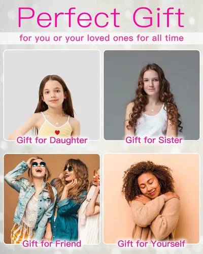 Vista 2 de Regalos personalizados únicos para ella, collares con inicial para mujer, collar con dije de moneda grabada de doble cara con letra, joyería