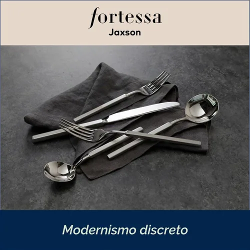 Vista 4 de FORTESSA Jaxson - Cubiertos de acero inoxidable 18/10, ajuste de lugar de 5 piezas con cuchillo de mesa, tenedores y cucharas (servicio para 1)