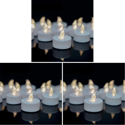 Vista 9 de YIWER Velas de té de batería, velas LED de té de 200 horas, paquete de 12 (amarillo cálido)