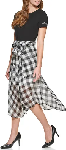 Vista 2 de Karl Lagerfeld Paris Maxi con logotipo de crepe martillado para mujer