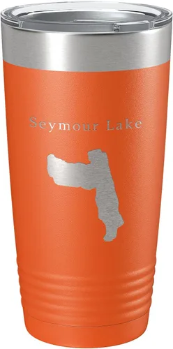 Vista 9 de Seymour Lake Map Tumbler Travel Mug Insulated Laser Engraved Coffee Cup Vermont 20 oz Black
