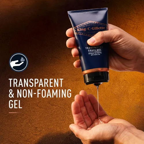 Vista 6 de King C. Gillette Gel de afeitado transparente para hombre con té blanco y aceite de argán, 5 onzas
