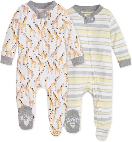 Vista 190 de Burt's Bees Baby - Pijama de una pieza para bebé, mameluco para dormir y jugar, algodón 100% orgánico, cremallera frontal