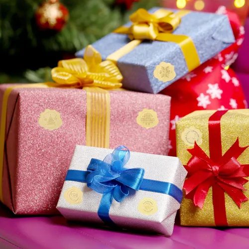 Vista 6 de Gersoniel 480 sellos de sobres de Navidad en relieve, calcomanías de papel de cera para sellar sobres, sellos autoadhesivos para tarjetas