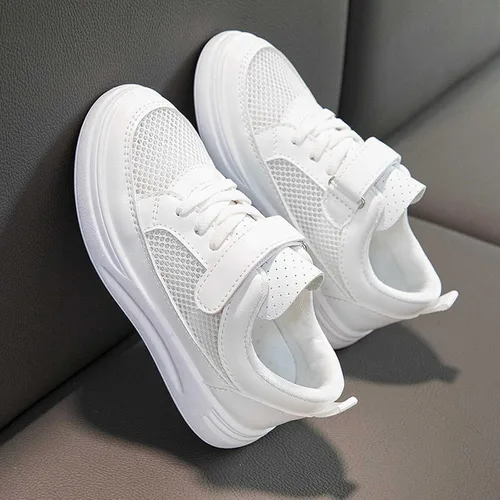 Vista 5 de IWIHMIV Zapatos deportivos de malla transpirable antideslizante para niños y niñas, para correr, deportes, caminar, zapatos deportivos cómodos
