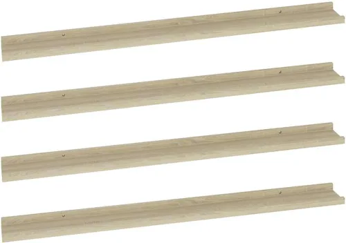Vista 39 de Black Floating Shelves Set of 4, Wall Mounted MDF Shelves with Matte Finish for Living Room, Bedroom Decor Display