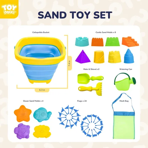 Vista 6 de TOY Life Juguetes de playa para niños de 4 a 8 años, juguetes de arena para niños pequeños de 1 a 3 años, juguetes de playa para niños pequeños de 1
