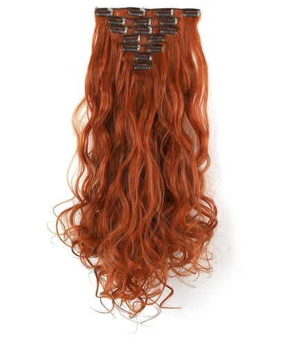 Vista 16 de OneDor® Extensiones de cabello sintético rizado de 20 pulgadas, 7 unidades, 4.53 oz (#99J rojo vino)