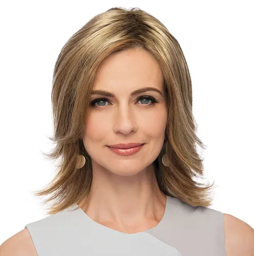 Vista 5 de Top Perfect Hair Topper Color GL 33-130 SANGRIA - Pelucas Gabor de 10 pulgadas de largo clip en Flexlite sintético oculta el cabello adelgazante