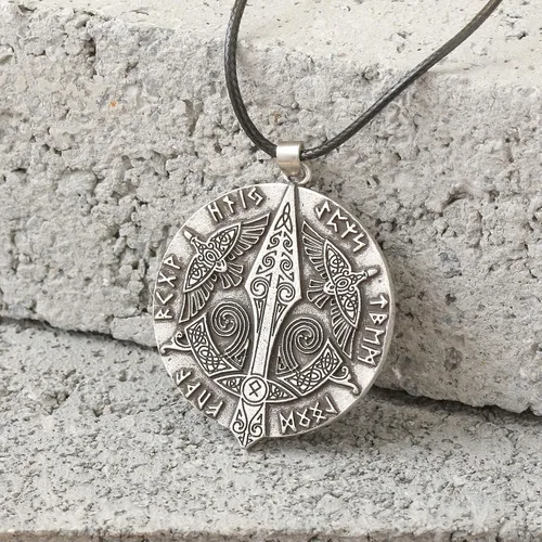 Vista 7 de HAQUIL Collar con colgante de amuleto de símbolo antiguo vikingo, regalo de joyería nórdica para hombres