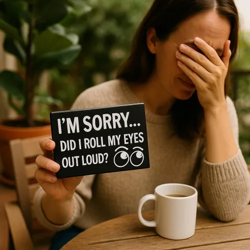 Vista 2 de Divertido letrero en rollo de ojos – I'm Sorry Did I Roll My Eyes Out Loud – Regalo para compañeros de trabajo, amigos, adolescentes, humor