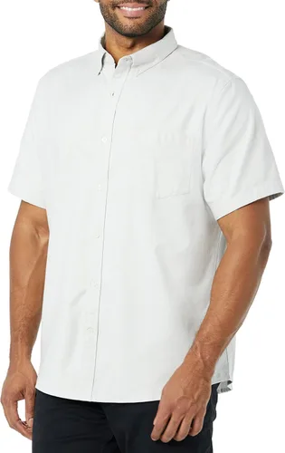 Vista 4 de Tienda Essentials Camisa Oxford elástica de manga corta con bolsillo para hombre