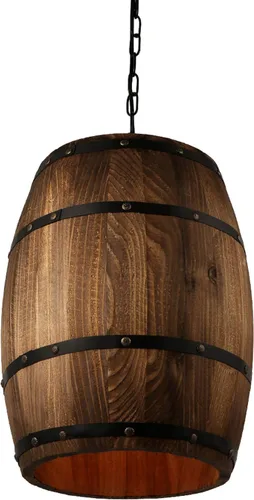 Vista 9 de Madera antigua barril de vino lámpara colgante colgante rústico cocina bar techo lámpara accesorios de luz