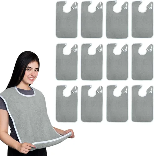 Vista 24 de Avalon Towels Adult Bibs for Women 100% Cotton Bib for Adults for Eating - Terry Cloth Adult Bibs for Men Clothing Protectors
