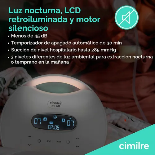 Vista 6 de Extractor de leche eléctrico doble recargable Cimilre S7 Dual Pro