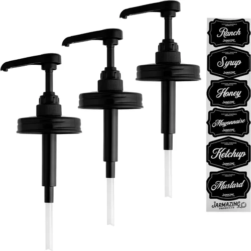 Vista 9 de Jarmazing Products - Dosificador de jarabe y condimentos vintage en frasco de vidrio azul Mason – Paquete de dos