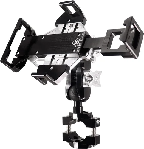 Vista 7 de Soporte de metal para teléfono de motocicleta, sólido y antirrobo, soporte para teléfono celular resistente, compatible con Harley Davidson y la Rojo