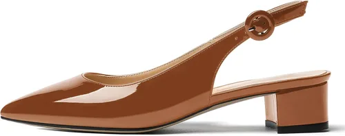 Vista 2 de WAYDERNS Zapatos de tacón bajo grueso con puntera puntiaguda para mujer, 1.5 pulgadas