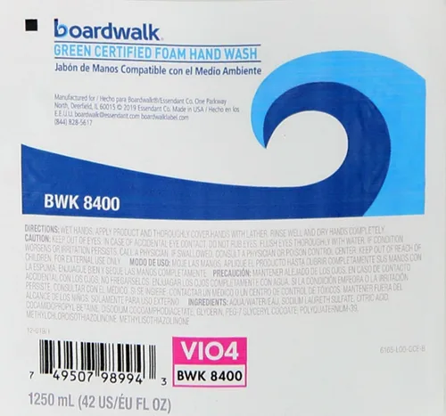 Vista 6 de Boardwalk 6165-04-GCE00VL Green Certified - Recambios de jabón de espuma de 42.3 fl oz sin fragancia (4/caja)