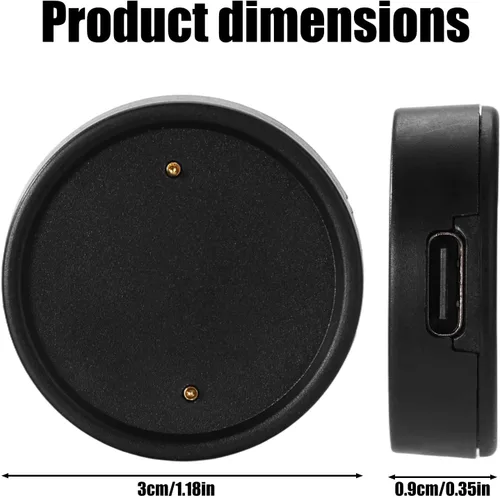 Vista 2 de Base de carga magnética tipo C de 2 piezas para Amazfit Bip6