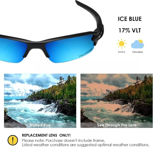 Vista 3 de BLAZERBUCK Kit de lentes y calcetines de repuesto para gafas de sol Oakley Flak 20 OO9295 Negro
