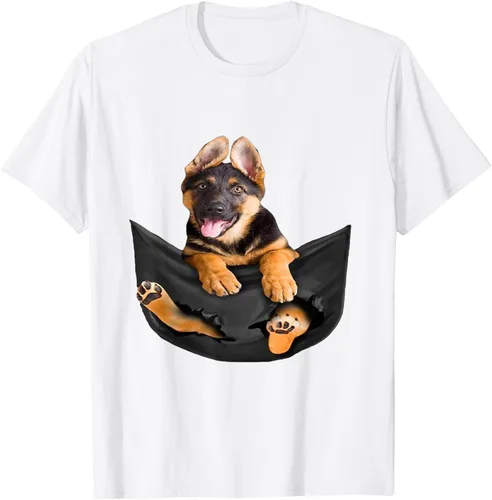 Vista 93 de Dog Lovers Gifts - Camiseta divertida con cara de perro con bolsillo, Negro, S