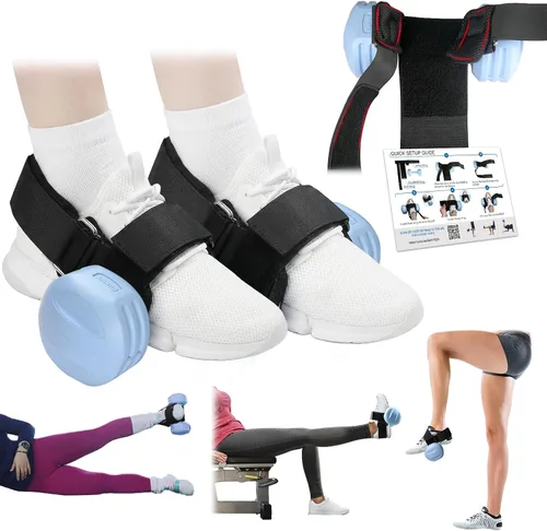 Vista 9 de Accesorio para el pie con mancuernas, correa ajustable para pesas de tobillo para entrenamientos de piernas, fortalece los flexores de cadera