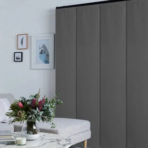 Vista 12 de LETAU - Persianas corredizas 100% opacas con riel, hechas verticalmente para ventanas grandes, puertas corredizas, espacios abiertos y divisores