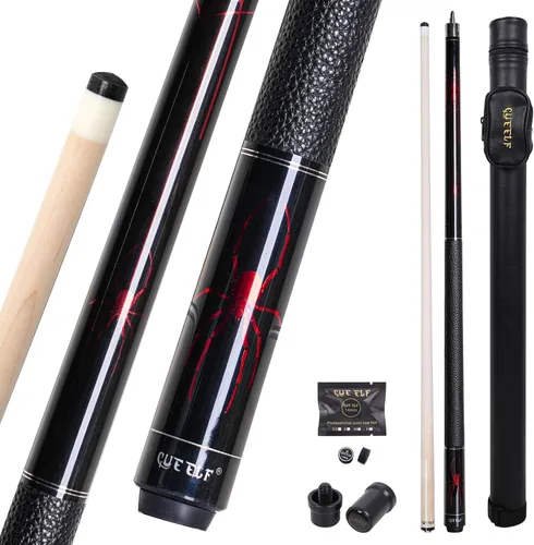 Vista 8 de CUEELF Scorpion Pool Cue Pro Taper Low Deflection Shaft 12.5mm Tip Negro