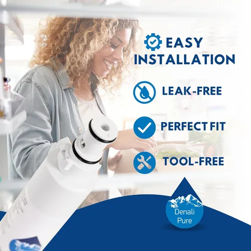 Vista 6 de Filtro de agua de repuesto para refrigerador Whirlpool GR2FHTXVL00, compatible con el cartucho de filtro de agua para refrigerador Whirlpool 4396701