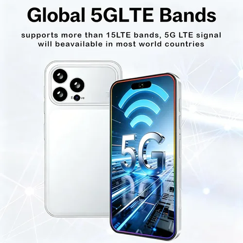 Vista 5 de Mini teléfono desbloqueado HD de 5.3 pulgadas, 4+128 GB, teléfono desbloqueado 5G, teléfono inteligente Android 14, batería de 5000 mAh, SIM Azul