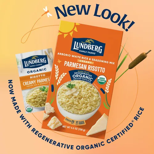 Vista 5 de Lundberg Arroz Cremoso con Queso Parmesano Risotto - Mezcla de Arroz Arborio Certificado Orgánico Regenerativo y Condimento, Sin Gluten, Caja de 5.5