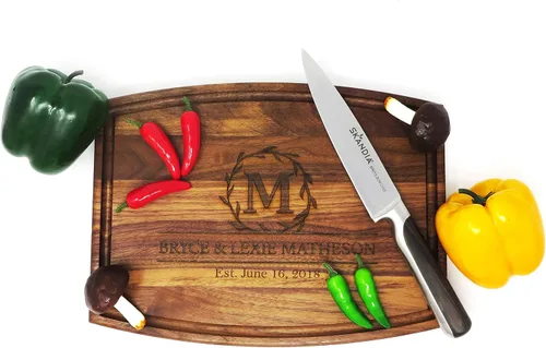 Vista 5 de Tabla de cortar de madera personalizada - Nogal - Arce - 20 diseños