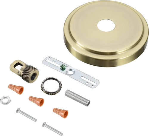 Vista 18 de Aspen Creative 21508-11 - Kit de lámpara de araña de transición y toldo con bucle para cuello, bronce aceitado, diámetro de 5-1/2 pulgadas, orificio
