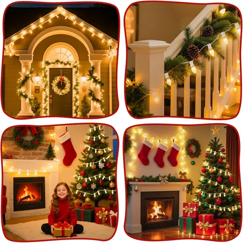 Vista 7 de Brightown Tira de luces de bombillas C9 de 25 pies para exterior, luces de Navidad blancas para patio, habitación, fiesta navideña, decoración