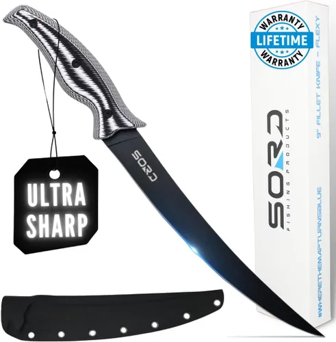 Vista 12 de SORD - Cuchillo de pesca – Cuchillo utilitario de 5 pulgadas para pesca y caza – Equipo de caza de hoja fija y equipo de pesca – Incluye funda Kydex