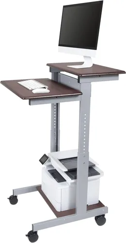 Vista 10 de Stand Up Desk Store - Estación de trabajo de dos niveles con altura ajustable y rodante, escritorio de pie