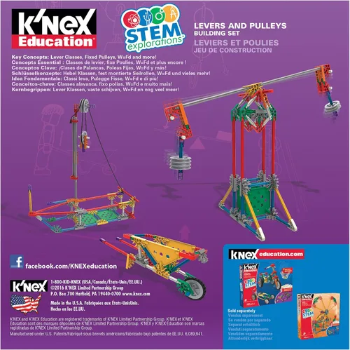 Vista 2 de K'NEX Educación - STEM Explorations: Kit de construcción de palancas y poleas 'Kid Construction Play' a partir de 8 años