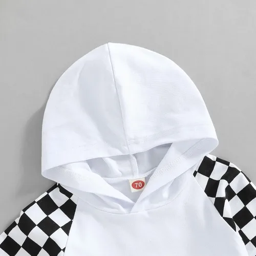Vista 3 de Conjunto de 2 piezas de sudadera con capucha y pantalones deportivos para bebés y niños pequeños, ropa de otoño e invierno