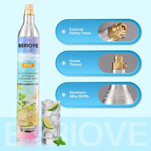 Vista 4 de Cilindro de CO2 para fabricante de refrescos: 60L Paquete de 2