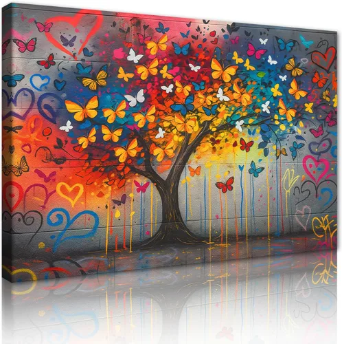Vista 61 de Yeesjoee Graffiti Hip-Hop Style Culture - Arte de pared, póster abstracto de la vida es hermosa, impresión en lienzo colorido y moderno de pintura