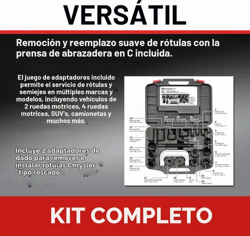 Vista 5 de AllTrade 648617 Kit #46 Set de herramientas para juntas esféricas/juntas en U – 23 piezas